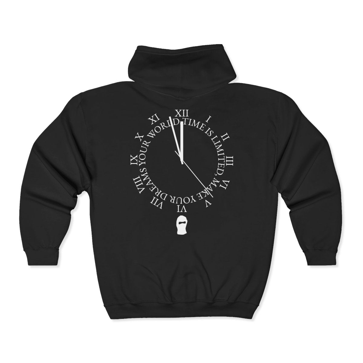 TIMES TICKING ZIP UP HOODIE